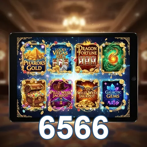 Interface do aplicativo cassino 6566 em smartphone